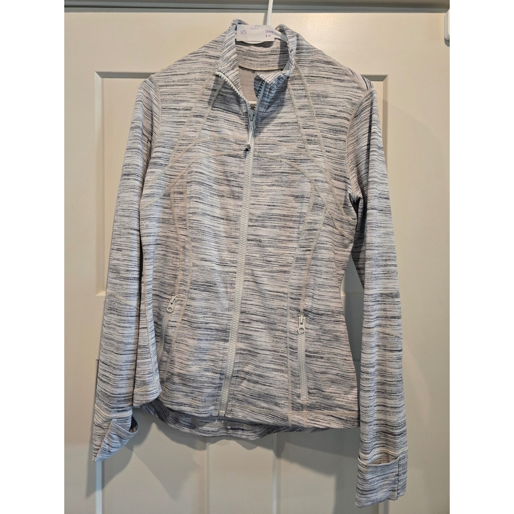 Lululemon Define Jacket Gray White Heathered Full Zip Yoga Size 10